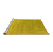 Sideview of Machine Washable Abstract Yellow Contemporary Rug, wshcon2317yw