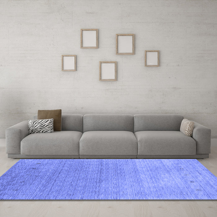 Machine Washable Abstract Blue Contemporary Rug in a Living Room, wshcon2317blu