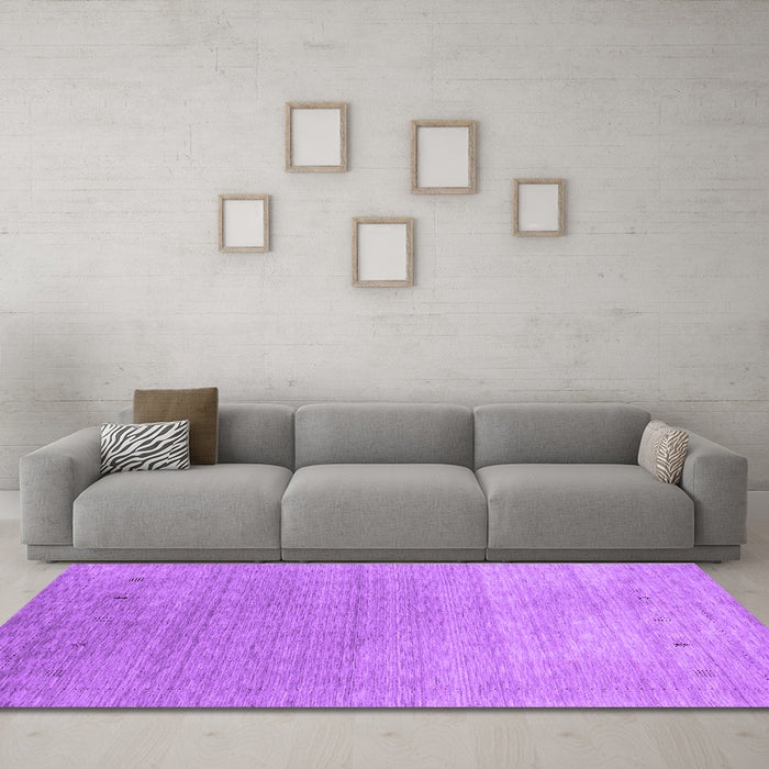 Machine Washable Abstract Purple Contemporary Area Rugs in a Living Room, wshcon2317pur