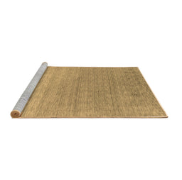 Sideview of Machine Washable Abstract Brown Contemporary Rug, wshcon2317brn