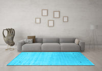 Machine Washable Abstract Light Blue Contemporary Rug, wshcon2318lblu