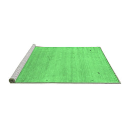 Sideview of Machine Washable Abstract Emerald Green Contemporary Area Rugs, wshcon2318emgrn