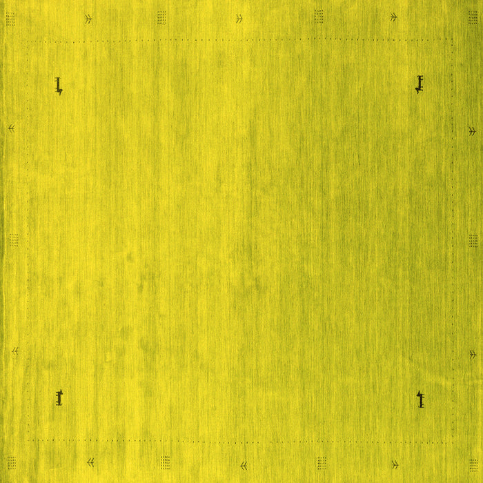 Square Abstract Yellow Contemporary Rug, con2318yw