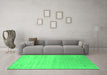 Machine Washable Abstract Green Contemporary Area Rugs in a Living Room,, wshcon2318grn