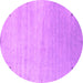 Round Abstract Pink Contemporary Rug, con2318pnk