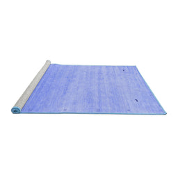 Sideview of Machine Washable Abstract Blue Contemporary Rug, wshcon2318blu