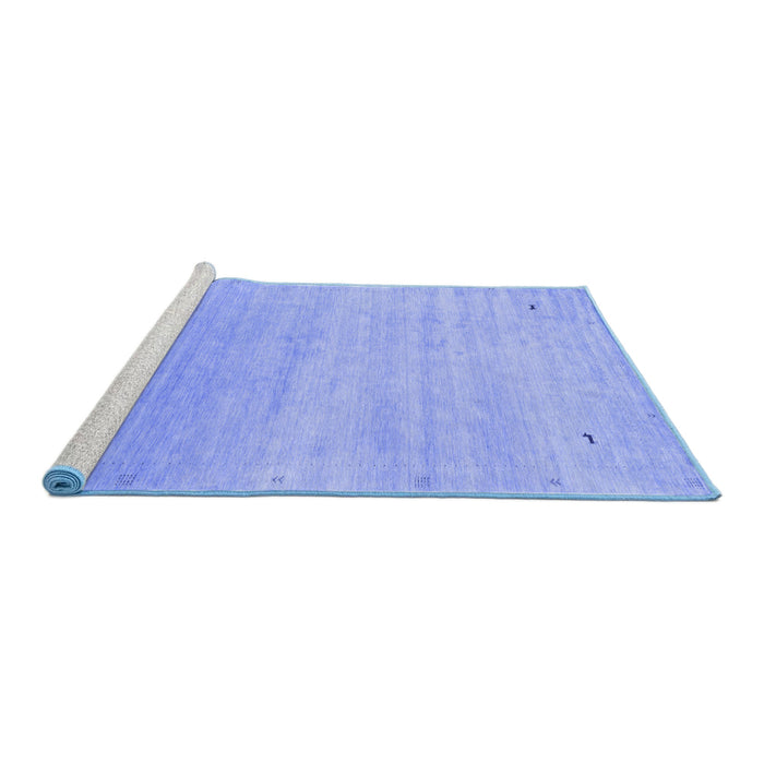 Sideview of Machine Washable Abstract Blue Contemporary Rug, wshcon2318blu