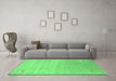 Machine Washable Abstract Emerald Green Contemporary Area Rugs in a Living Room,, wshcon2318emgrn