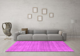 Machine Washable Abstract Pink Contemporary Rug in a Living Room, wshcon2319pnk