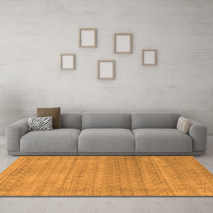 Machine Washable Abstract Orange Contemporary Area Rugs in a Living Room, wshcon2319org