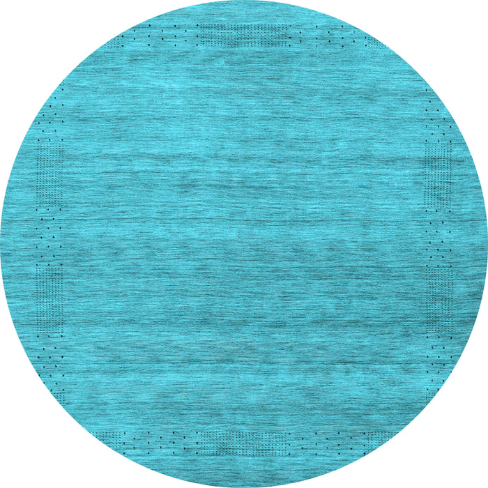 Round Machine Washable Abstract Light Blue Contemporary Rug, wshcon2319lblu