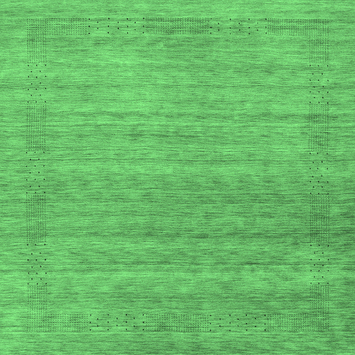 Square Machine Washable Abstract Emerald Green Contemporary Area Rugs, wshcon2319emgrn