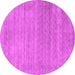 Round Abstract Pink Contemporary Rug, con2319pnk