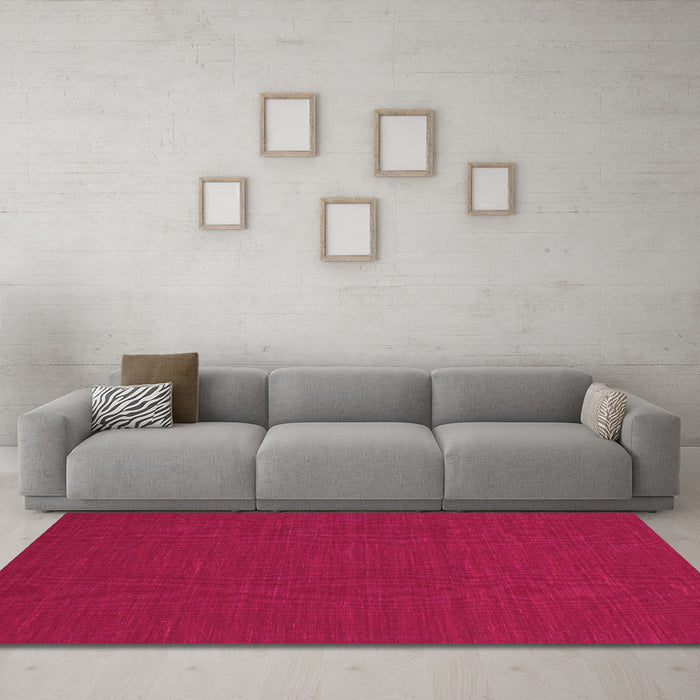 Machine Washable Abstract Pink Contemporary Rug in a Living Room, wshcon231pnk