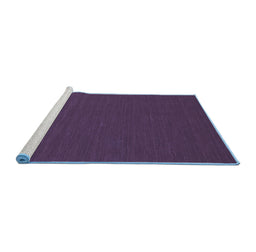 Sideview of Machine Washable Abstract Blue Contemporary Rug, wshcon231blu