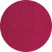 Round Machine Washable Abstract Pink Contemporary Rug, wshcon231pnk