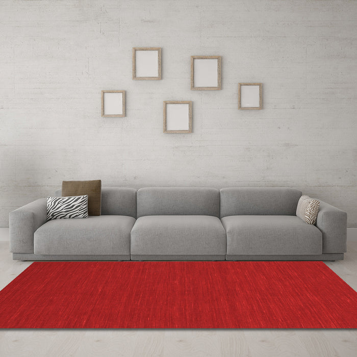 Machine Washable Abstract Orange Contemporary Area Rugs in a Living Room, wshcon231org