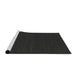 Serging Thickness of Machine Washable Contemporary Charcoal Black Rug, wshcon232