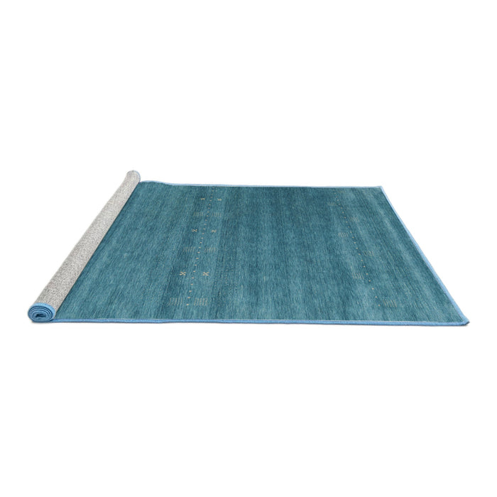 Serging Thickness of Machine Washable Contemporary Blue Ivy Blue Rug, wshcon2320