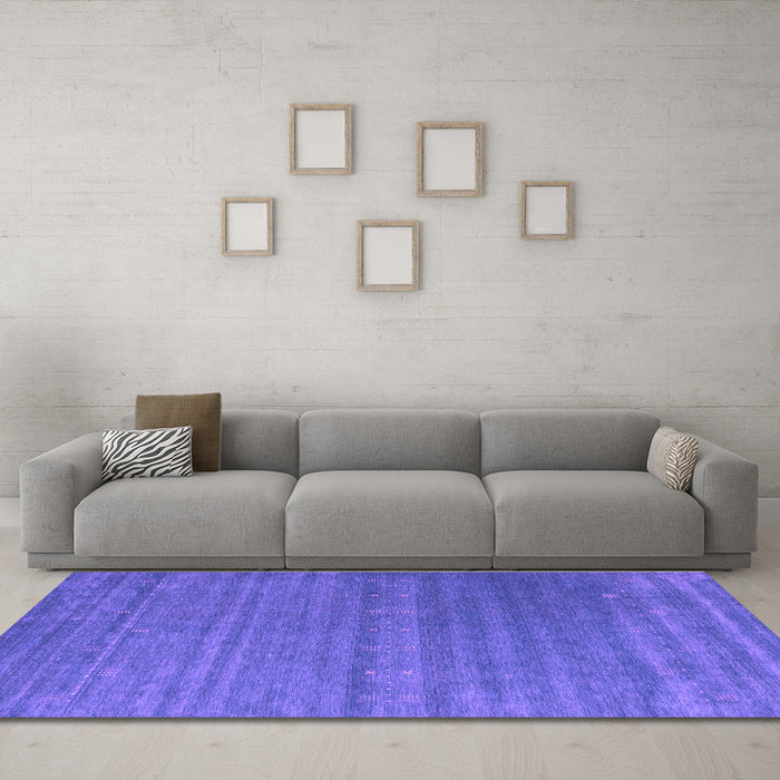 Machine Washable Abstract Purple Contemporary Area Rugs in a Living Room, wshcon2320pur
