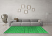 Machine Washable Abstract Green Contemporary Area Rugs in a Living Room,, wshcon2320grn