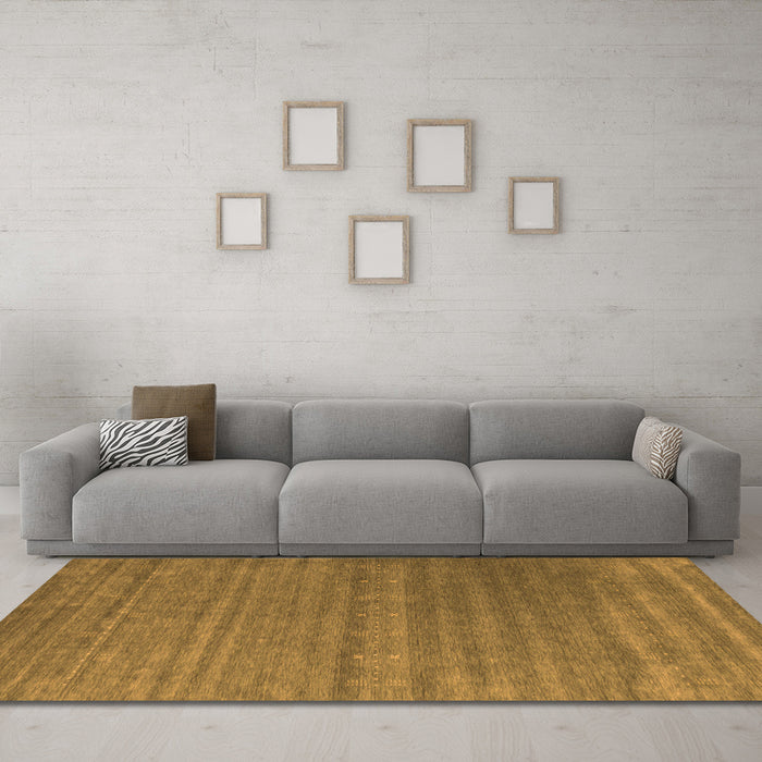 Machine Washable Abstract Orange Contemporary Area Rugs in a Living Room, wshcon2320org