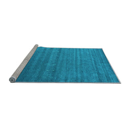 Sideview of Machine Washable Abstract Light Blue Contemporary Rug, wshcon2320lblu