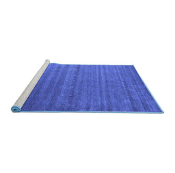 Sideview of Machine Washable Abstract Blue Contemporary Rug, wshcon2320blu