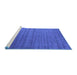 Sideview of Machine Washable Abstract Blue Contemporary Rug, wshcon2320blu