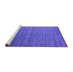 Sideview of Machine Washable Abstract Purple Contemporary Area Rugs, wshcon2320pur