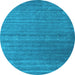 Round Abstract Light Blue Contemporary Rug, con2320lblu