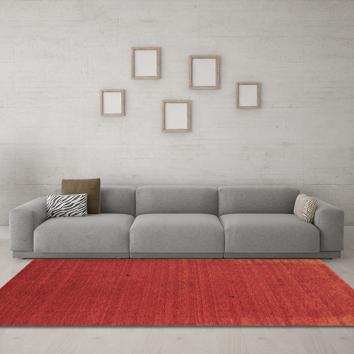 Machine Washable Abstract Brown Contemporary Rug in a Living Room,, wshcon2321brn