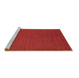 Sideview of Machine Washable Abstract Brown Contemporary Rug, wshcon2321brn