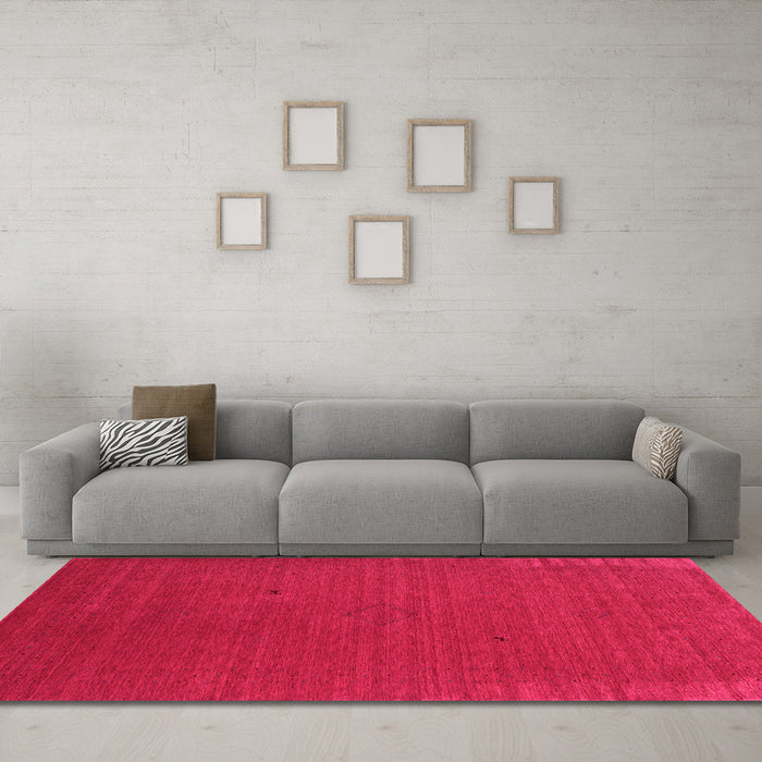 Machine Washable Abstract Pink Contemporary Rug in a Living Room, wshcon2321pnk