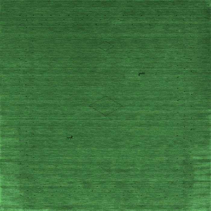 Square Machine Washable Abstract Emerald Green Contemporary Area Rugs, wshcon2321emgrn