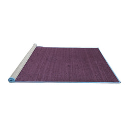 Sideview of Machine Washable Abstract Blue Contemporary Rug, wshcon2321blu