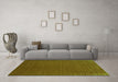 Machine Washable Abstract Green Contemporary Area Rugs in a Living Room,, wshcon2321grn