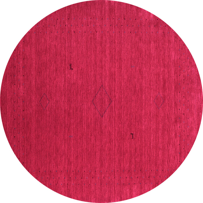 Round Abstract Pink Contemporary Rug, con2321pnk