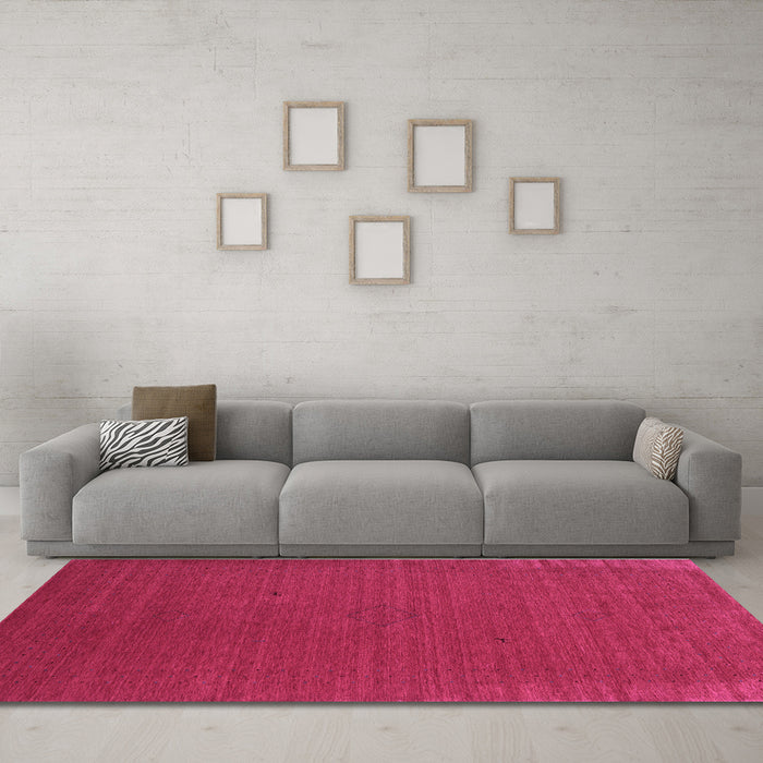 Machine Washable Abstract Purple Contemporary Area Rugs in a Living Room, wshcon2321pur