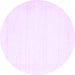 Round Solid Purple Modern Rug, con2322pur