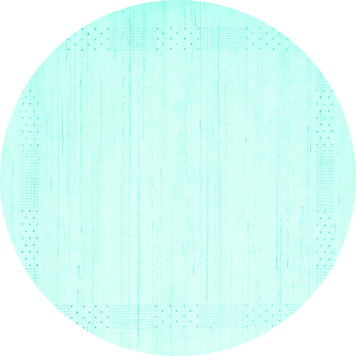 Round Solid Turquoise Modern Rug, con2322turq