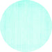 Round Solid Turquoise Modern Rug, con2322turq