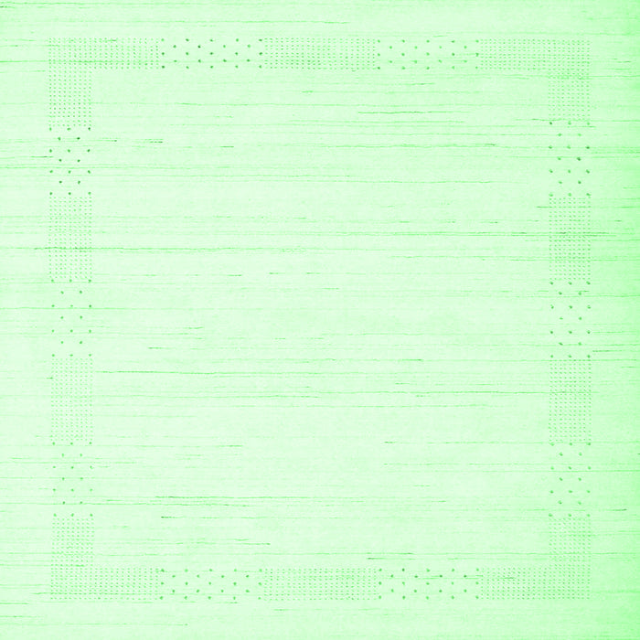 Square Machine Washable Solid Emerald Green Modern Area Rugs, wshcon2322emgrn