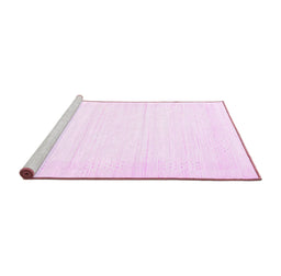 Sideview of Machine Washable Solid Pink Modern Rug, wshcon2322pnk