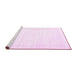 Sideview of Machine Washable Solid Pink Modern Rug, wshcon2322pnk