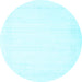 Round Solid Light Blue Modern Rug, con2322lblu