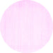 Round Solid Pink Modern Rug, con2322pnk