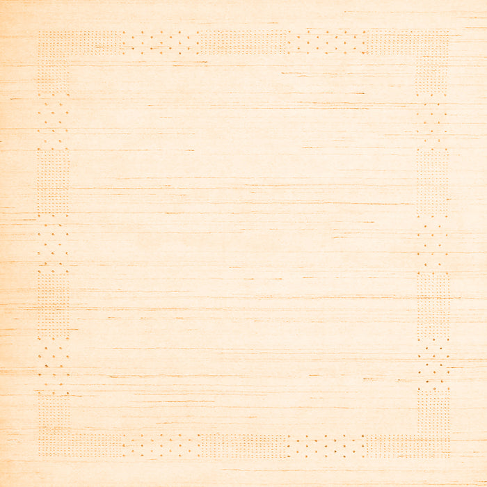 Round Machine Washable Solid Orange Modern Area Rugs, wshcon2322org