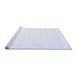 Sideview of Machine Washable Solid Blue Modern Rug, wshcon2322blu