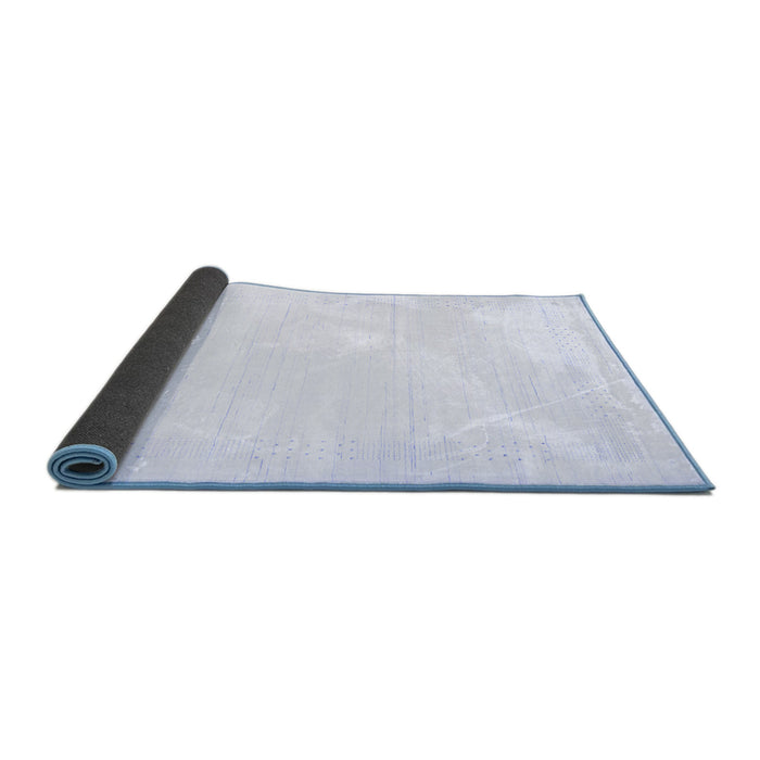 Sideview of Solid Blue Modern Rug, con2322blu